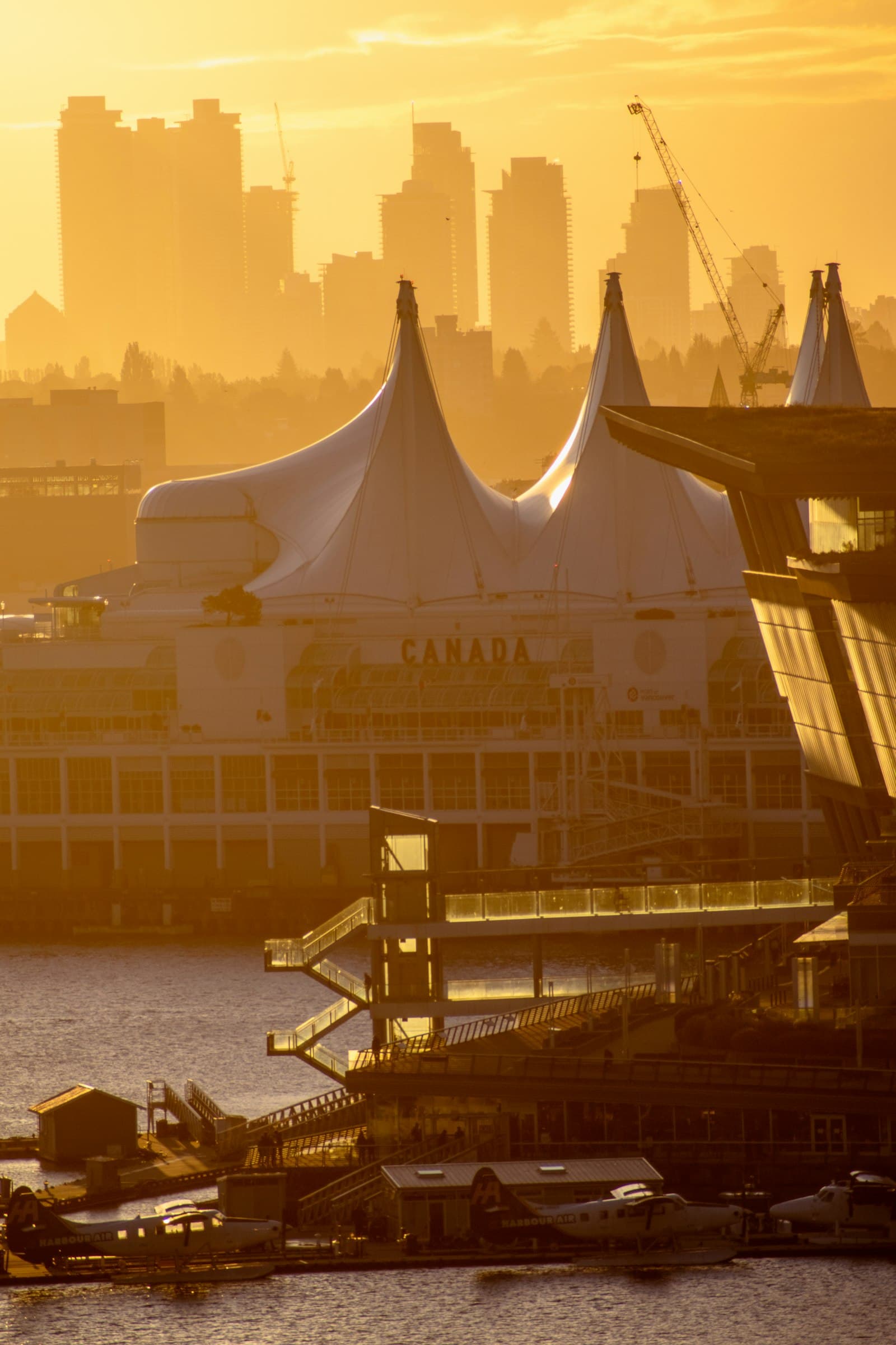 Sunrise over Canada Place and the Downtown Vancouver skyline